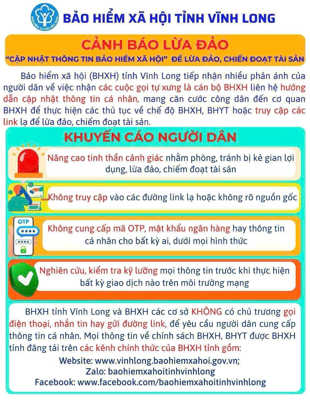 Cảnh báo mạo danh cơ quan Bảo hiểm xã hội yêu cầu người dân cập nhật thông tin về Bảo hiểm xã hội, Bảo hiểm y tế
