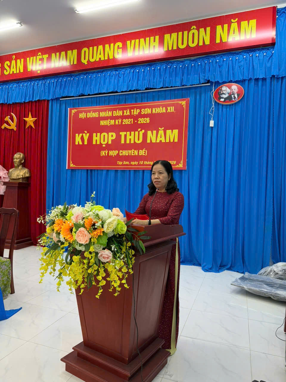 Tập Sơn tổ chức Kỳ họp thứ Năm (Kỳ họp Chuyên đề) tổng kết hoạt động HĐND xã khóa XII nhiệm kỳ 2021 - 2026