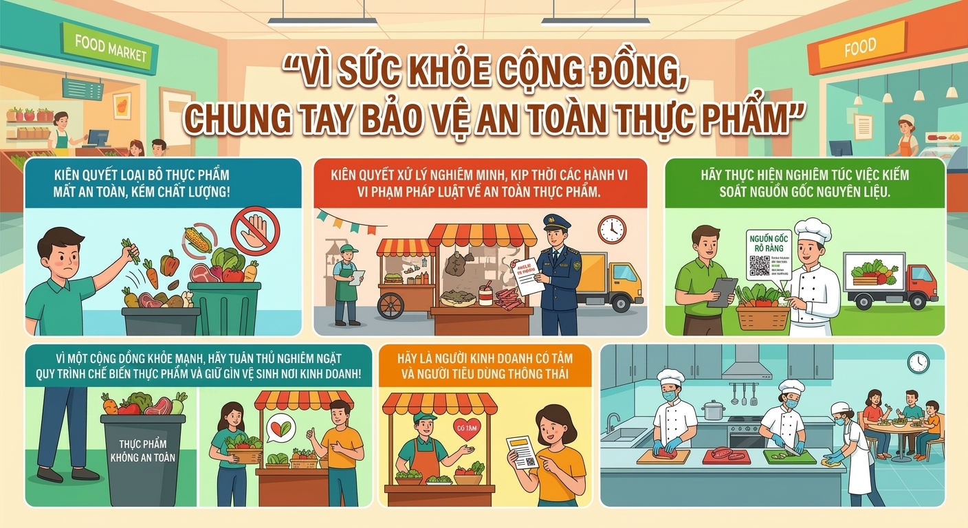 Nhiệt liệt hưởng ứng Tháng hành động vì An toàn thực phẩm năm 2026